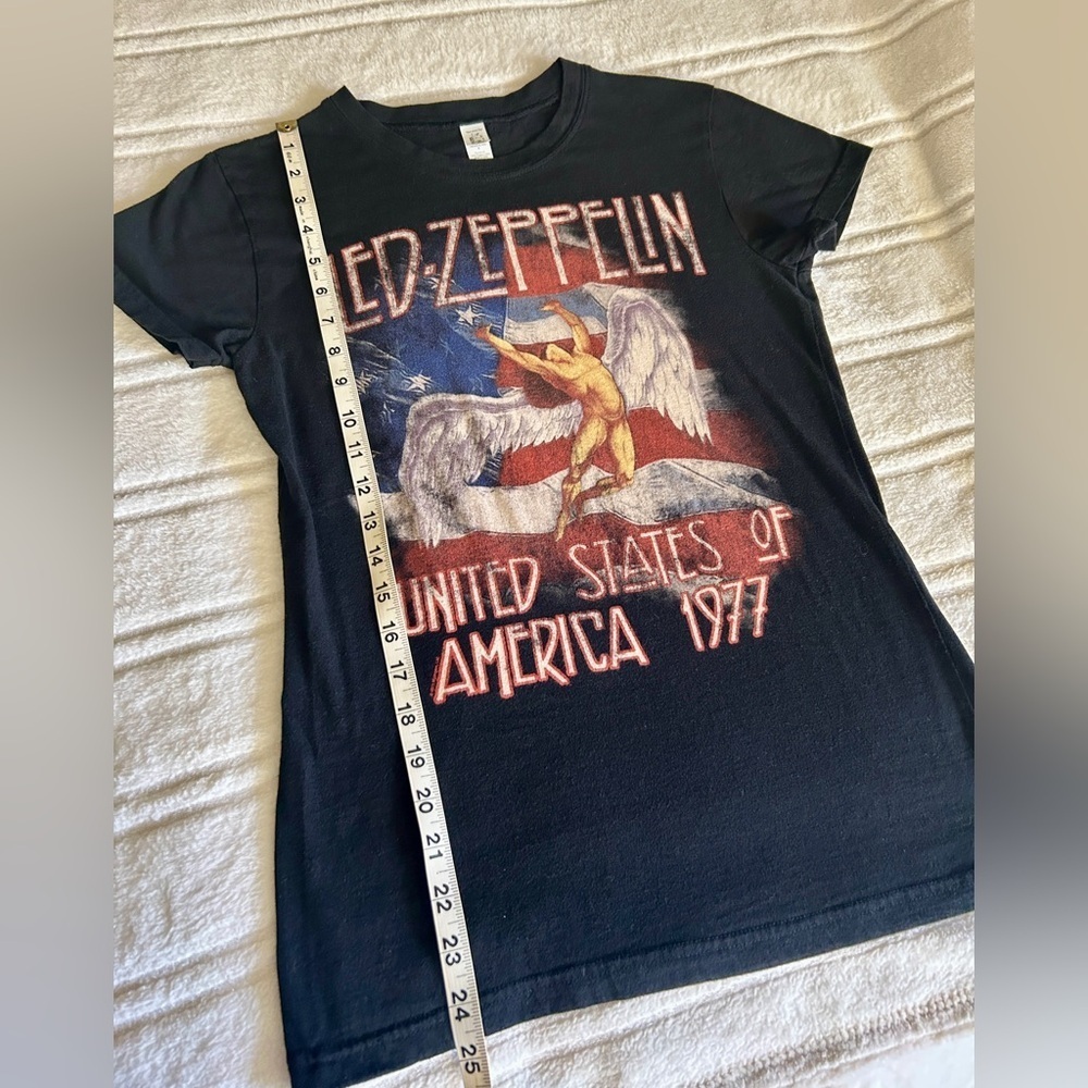 Vintage Led Zeppelin United States of America 1977 Black T-Shirt Fine Jersey L‌ - Picture 4 of 10